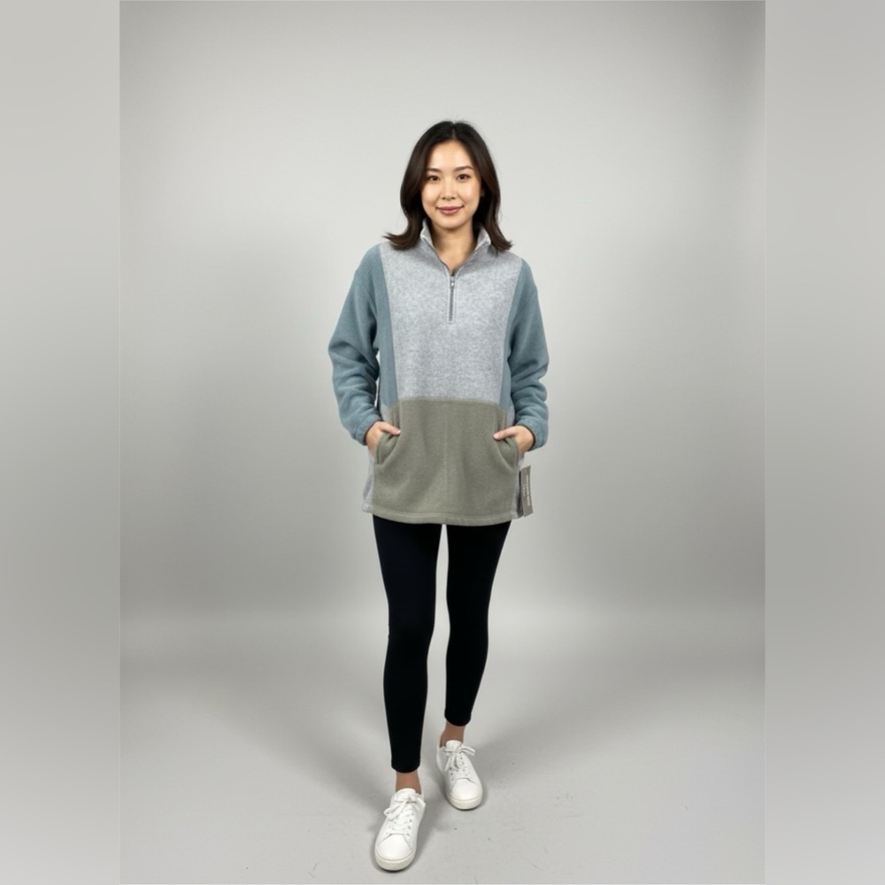 🩶 Jones New York Sport Colorblock Fleece Active Top | 2XL | NWT P27/L30